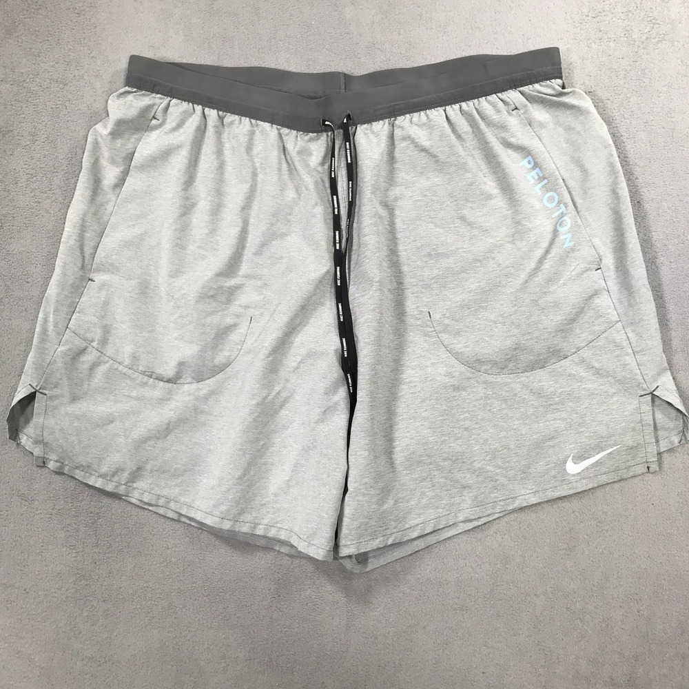 Nike Peloton Mens Flex Stride Running Shorts Gray Heather XXL 7" Inseam Lined